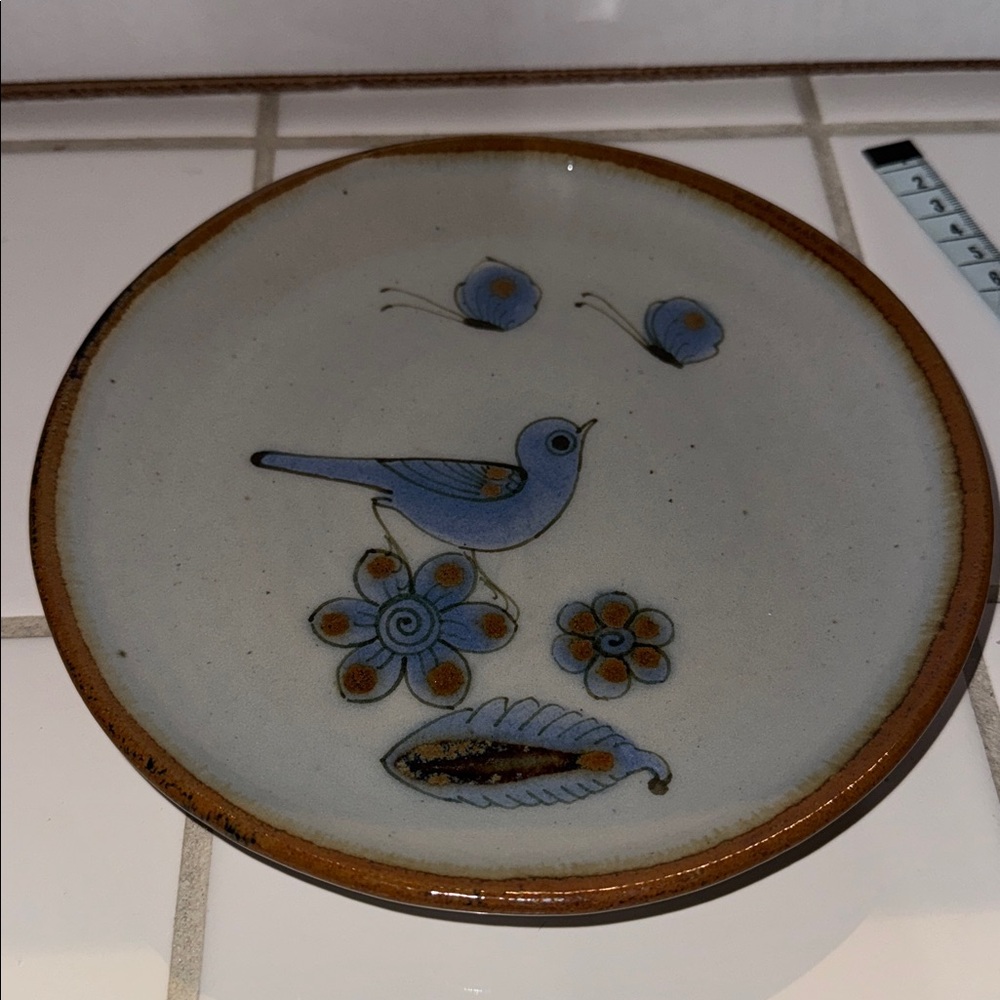 Ken Edwards Mexican TONALA POTTERY El Palomar 7.5” plate #2 🐈‍⬛